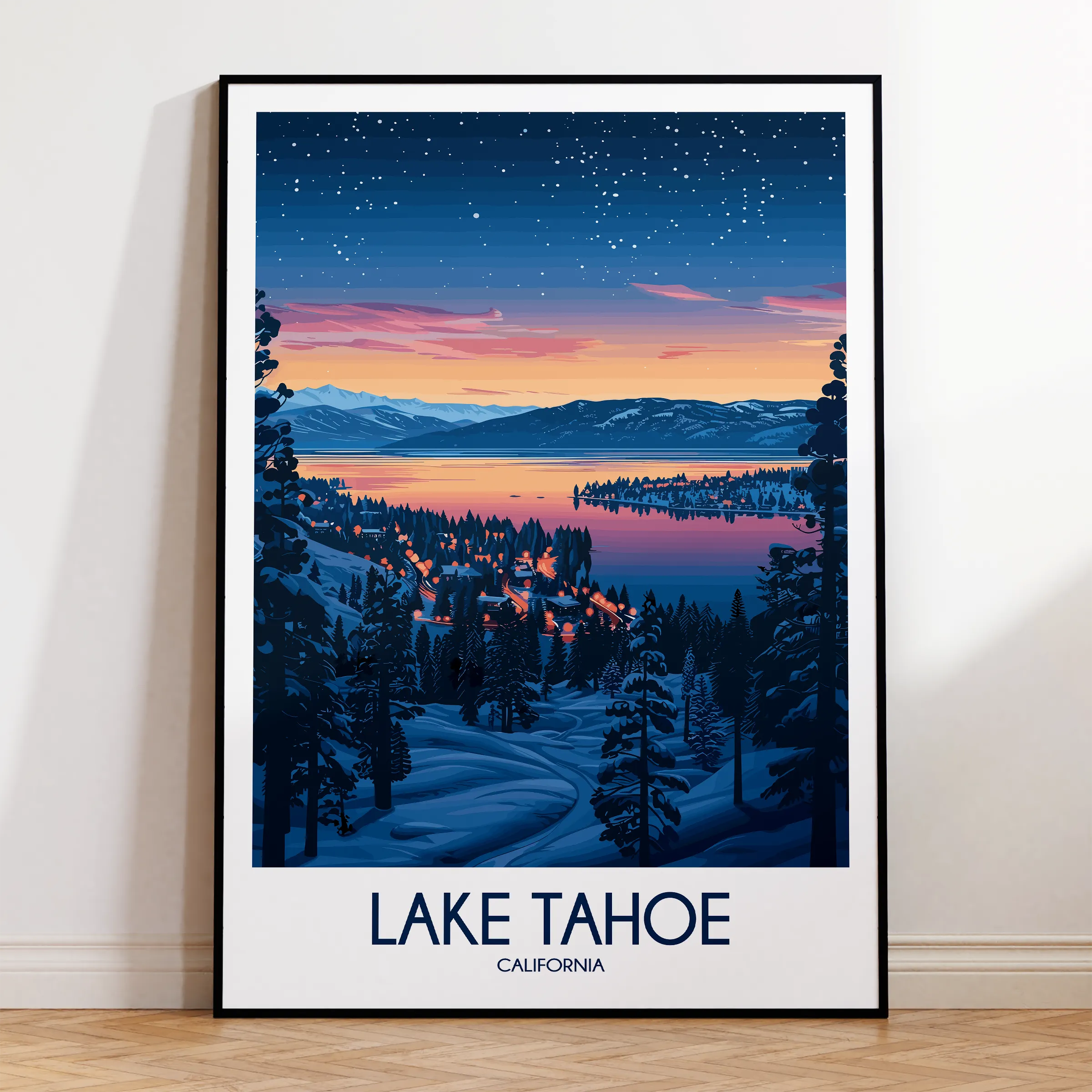 Lake Tahoe Minimalist Wall Art