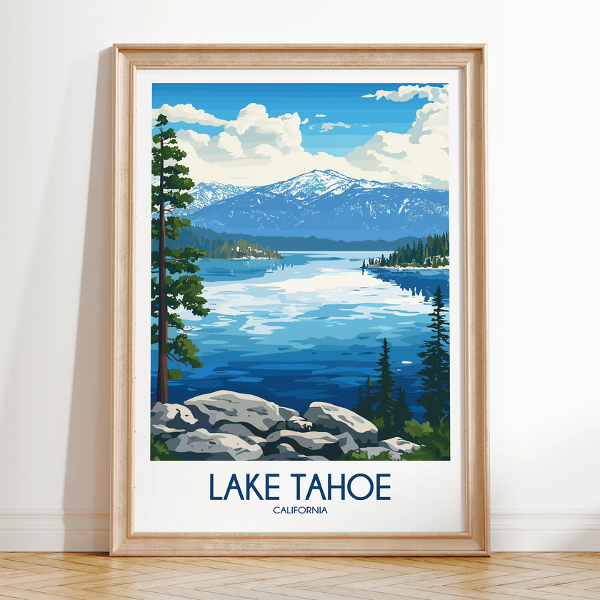 Lake Tahoe Modern Travel Poster