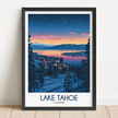 Lake Tahoe Modern Travel Poster