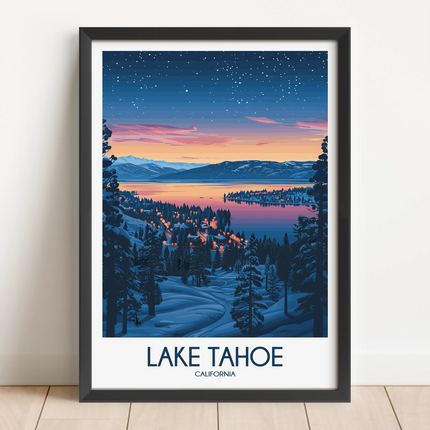 Lake Tahoe Modern Travel Poster