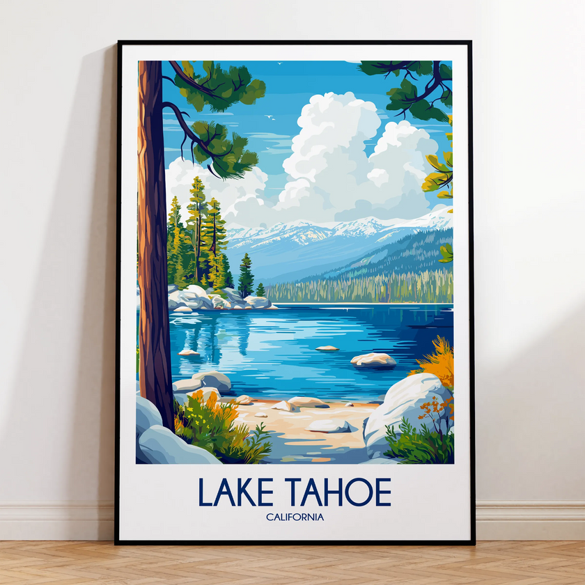 Lake Tahoe Modern Travel Poster
