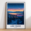Lake Tahoe Retro Travel Illustration