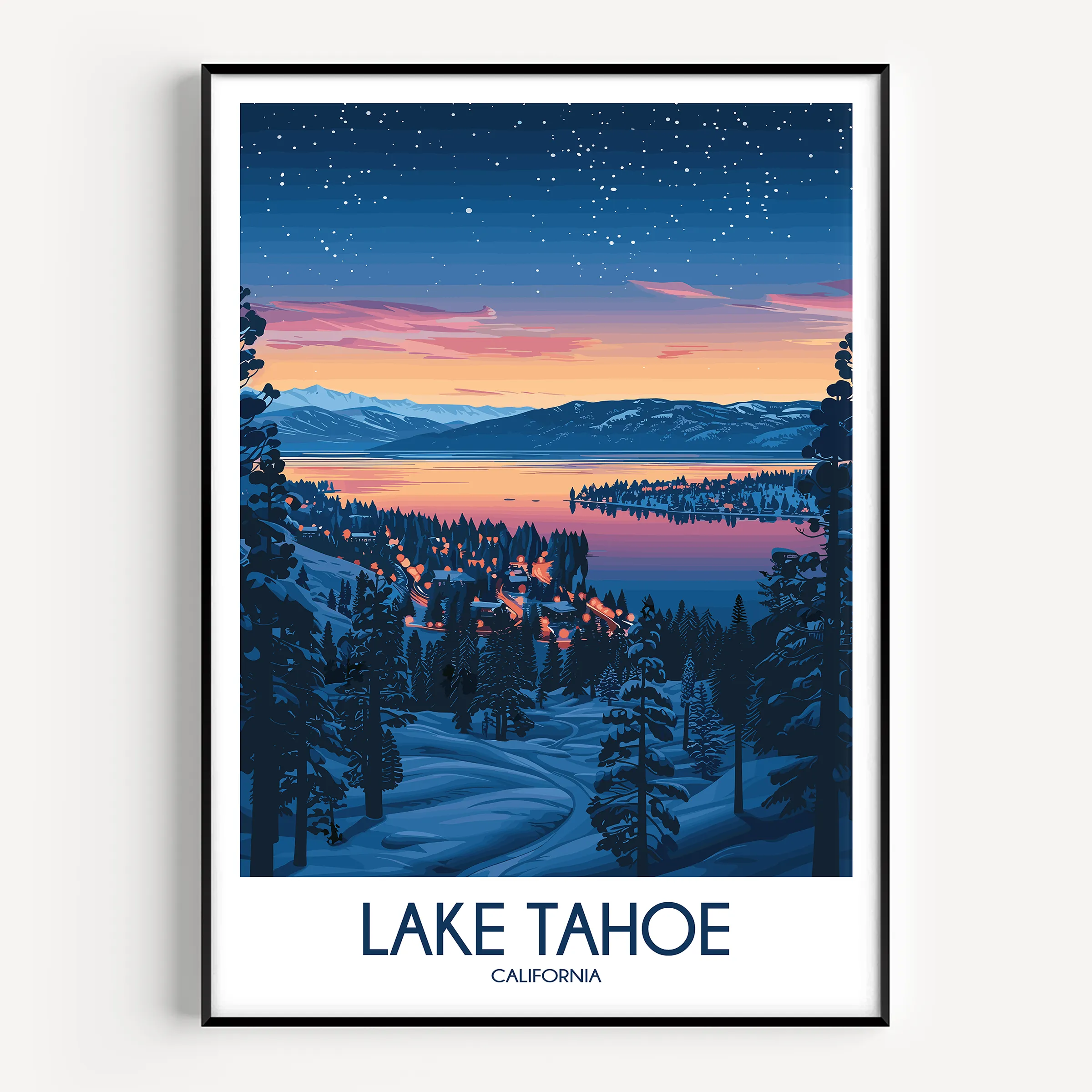 Lake Tahoe Souvenir Poster Print