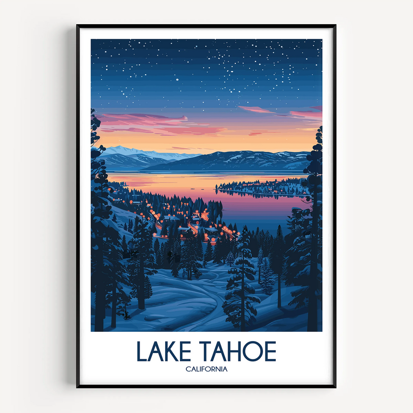Lake Tahoe Souvenir Poster Print