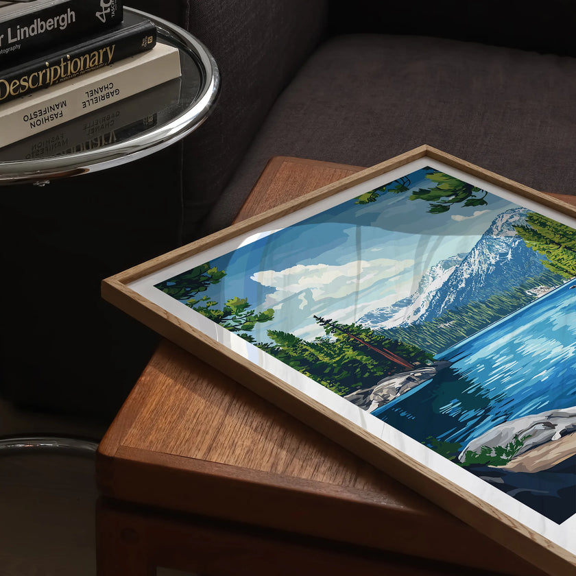 Lake Tahoe Vintage Style Print