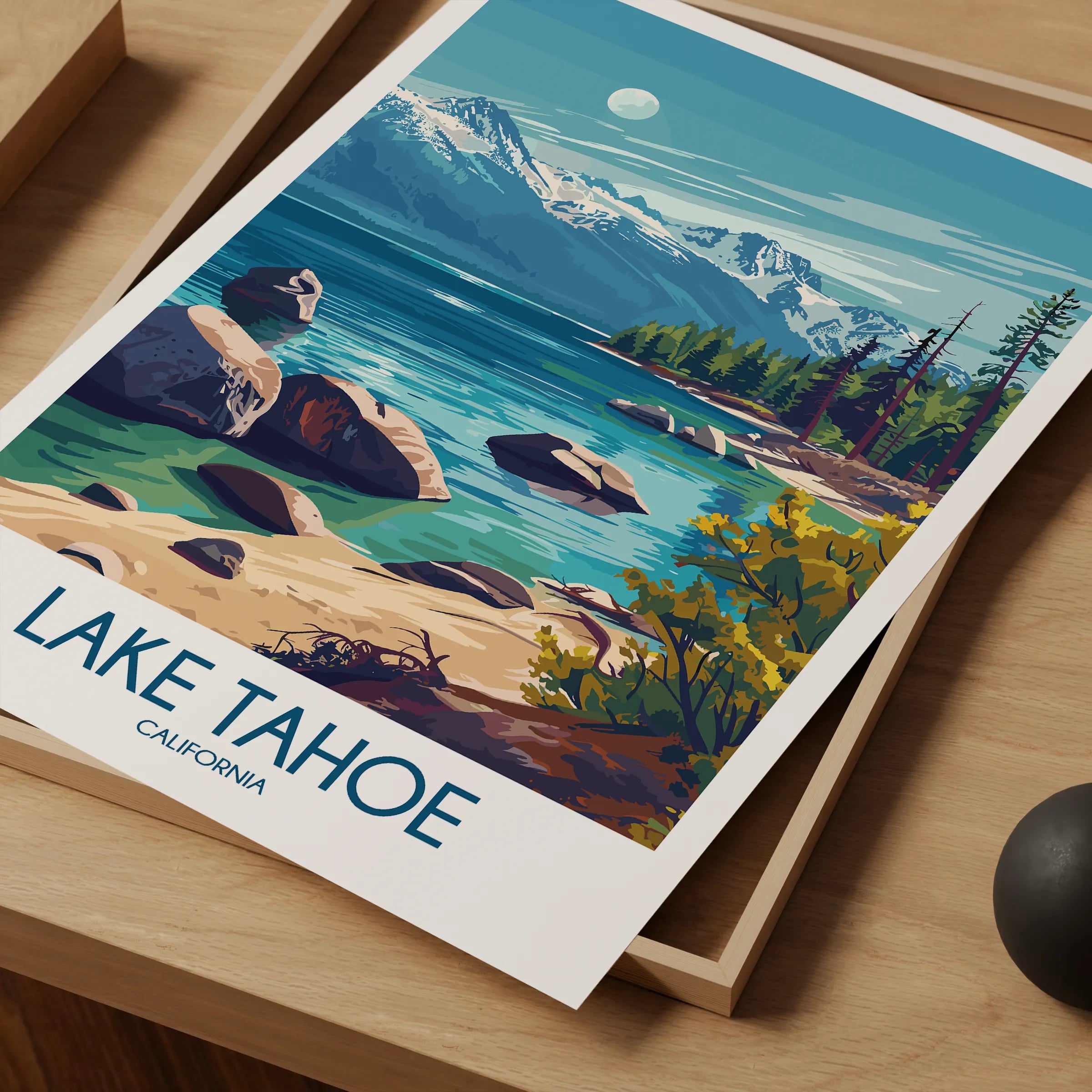 Lake Tahoe Vintage Style Print