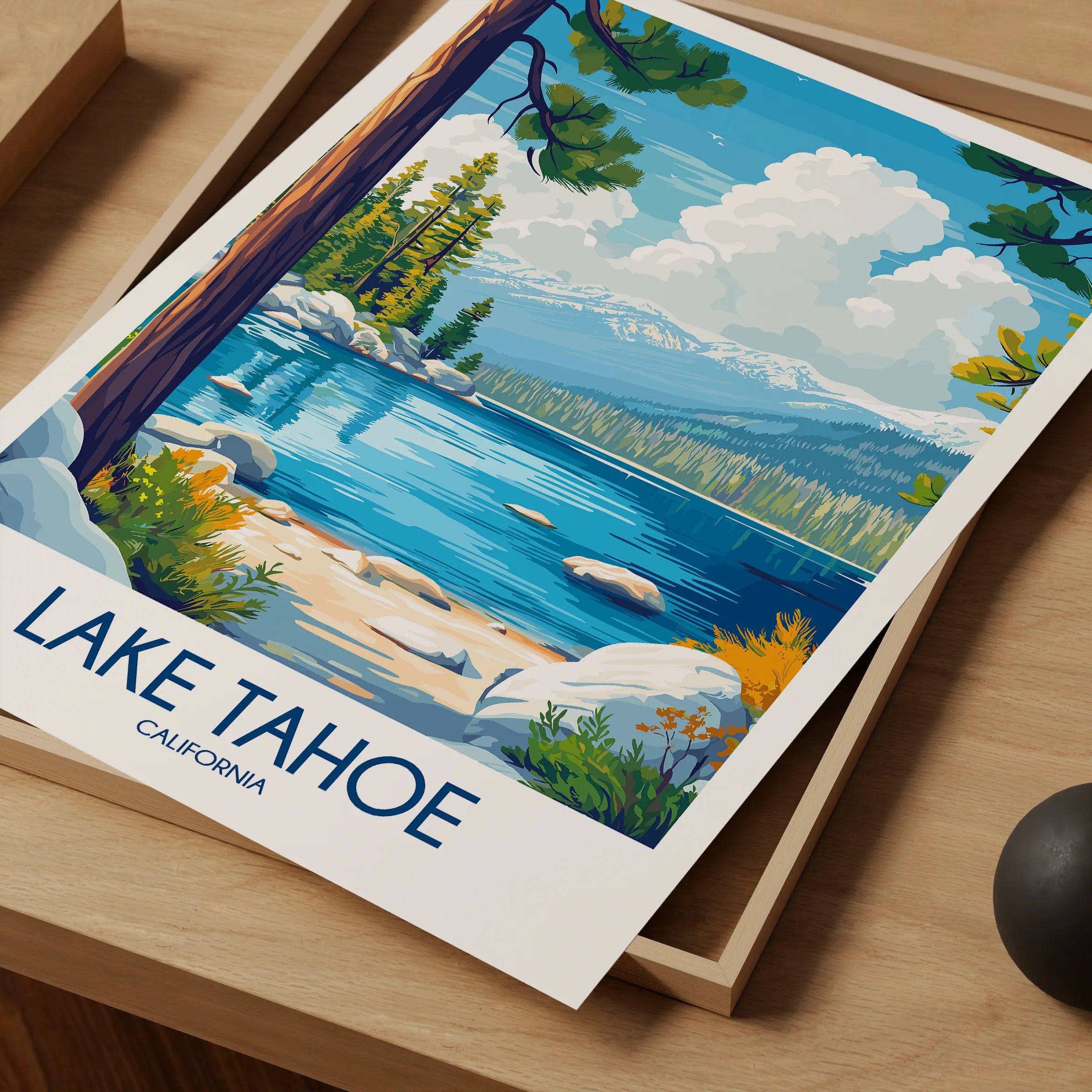 Lake Tahoe Vintage Style Print