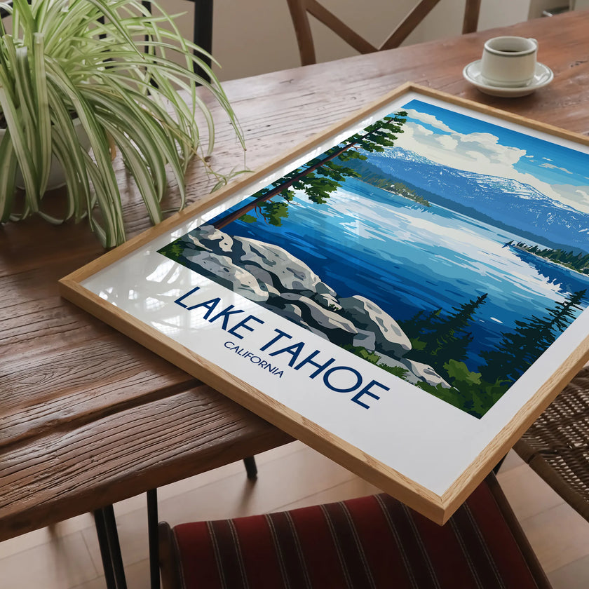Lake Tahoe Vintage Style Print