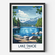 Lake Tahoe Vintage Style Print