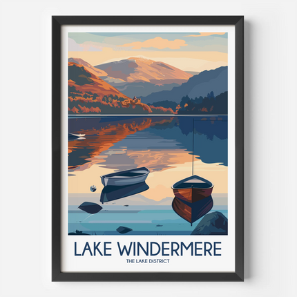 Lake Windermere Vintage Style Print