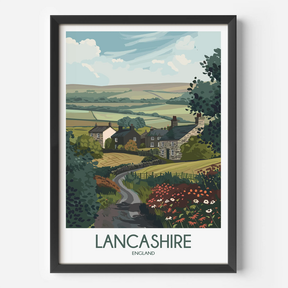 Lancashire Modern Travel Poster