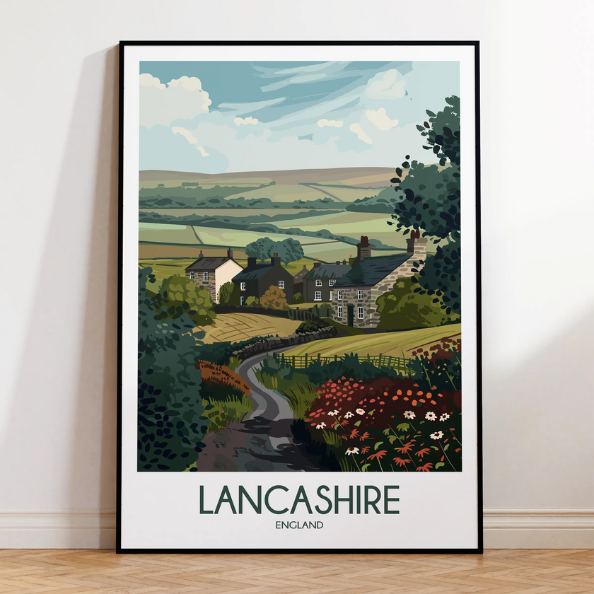 Lancashire Retro Travel Illustration