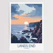 Lands End Retro Travel Illustration