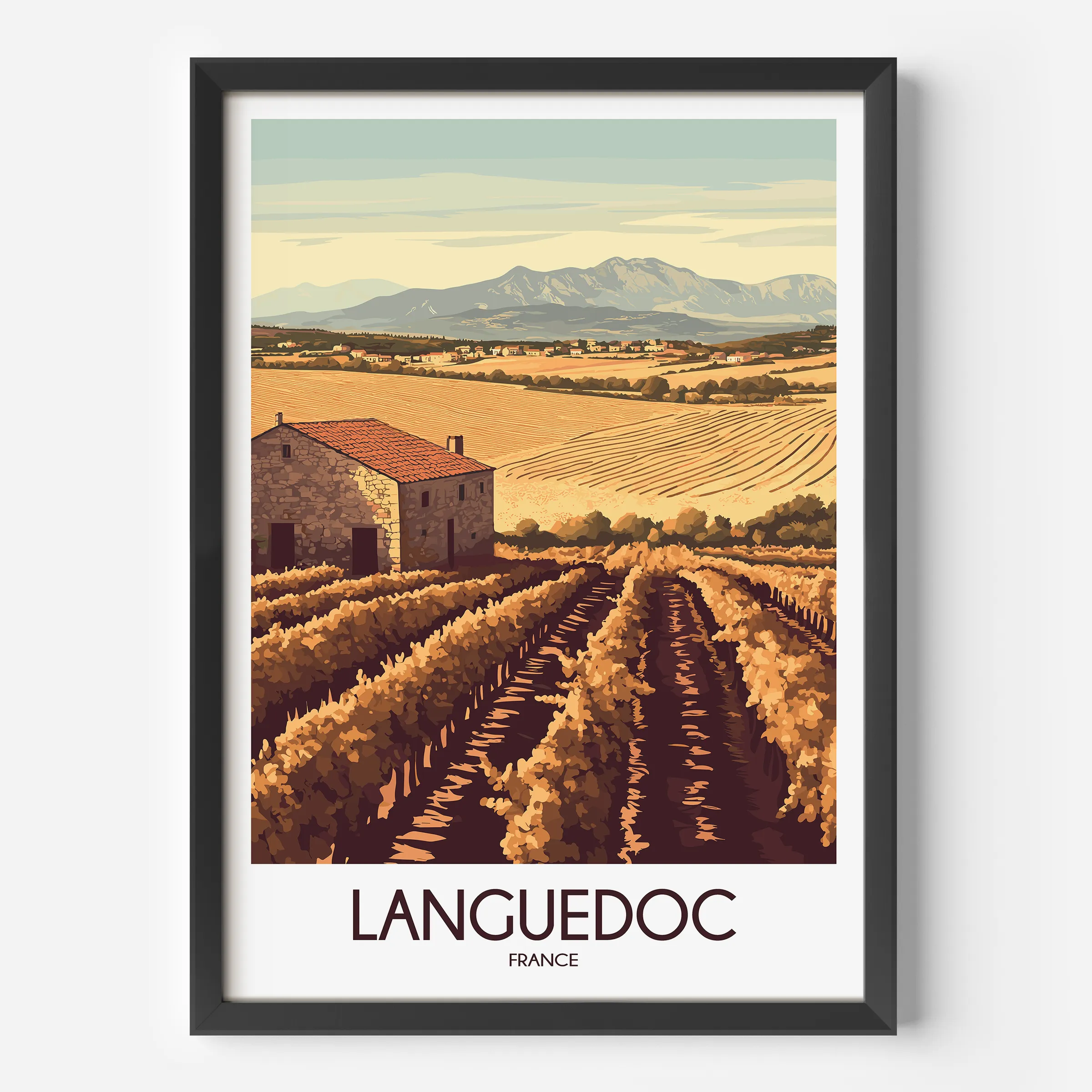 Languedoc Modern Travel Poster