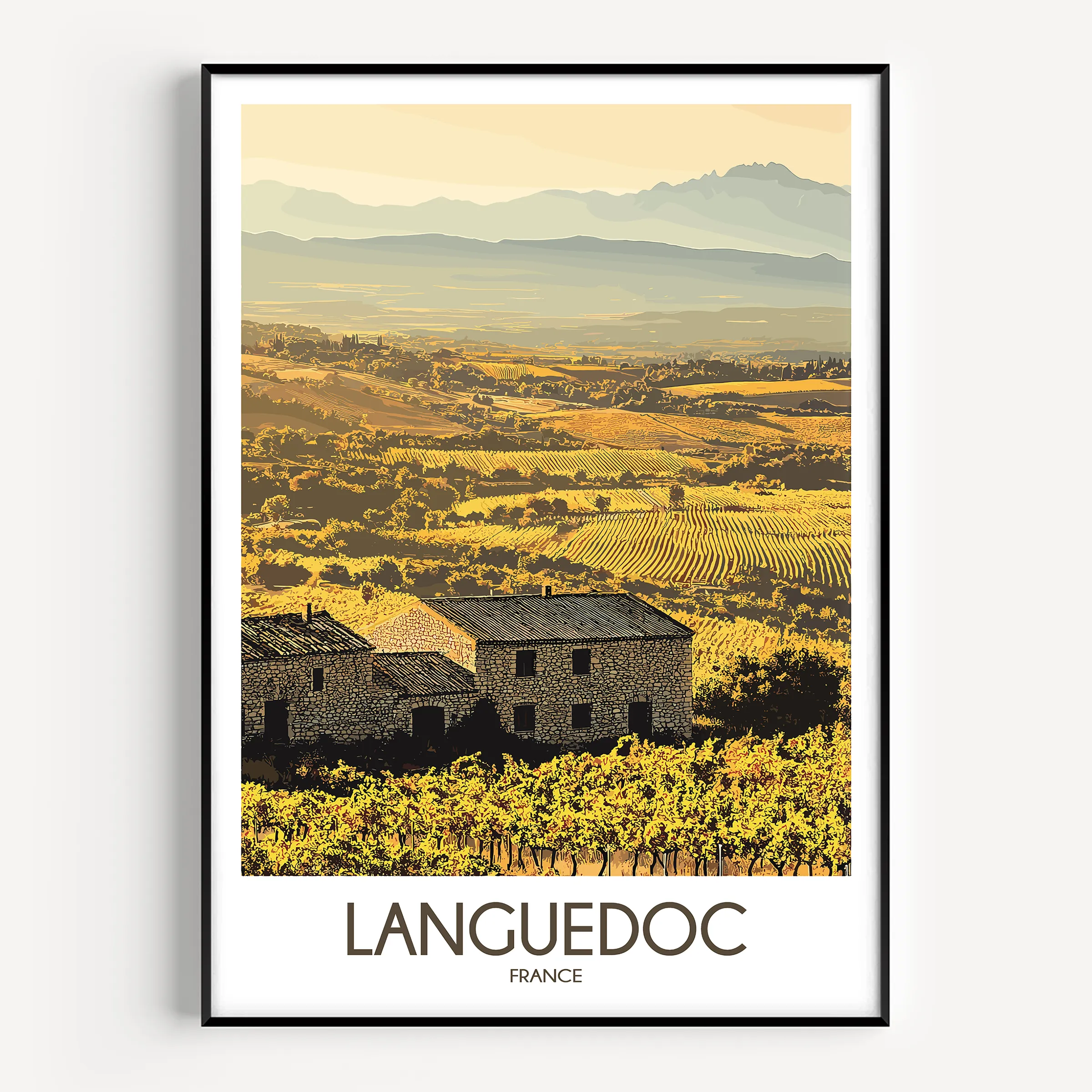 Languedoc Modern Travel Poster