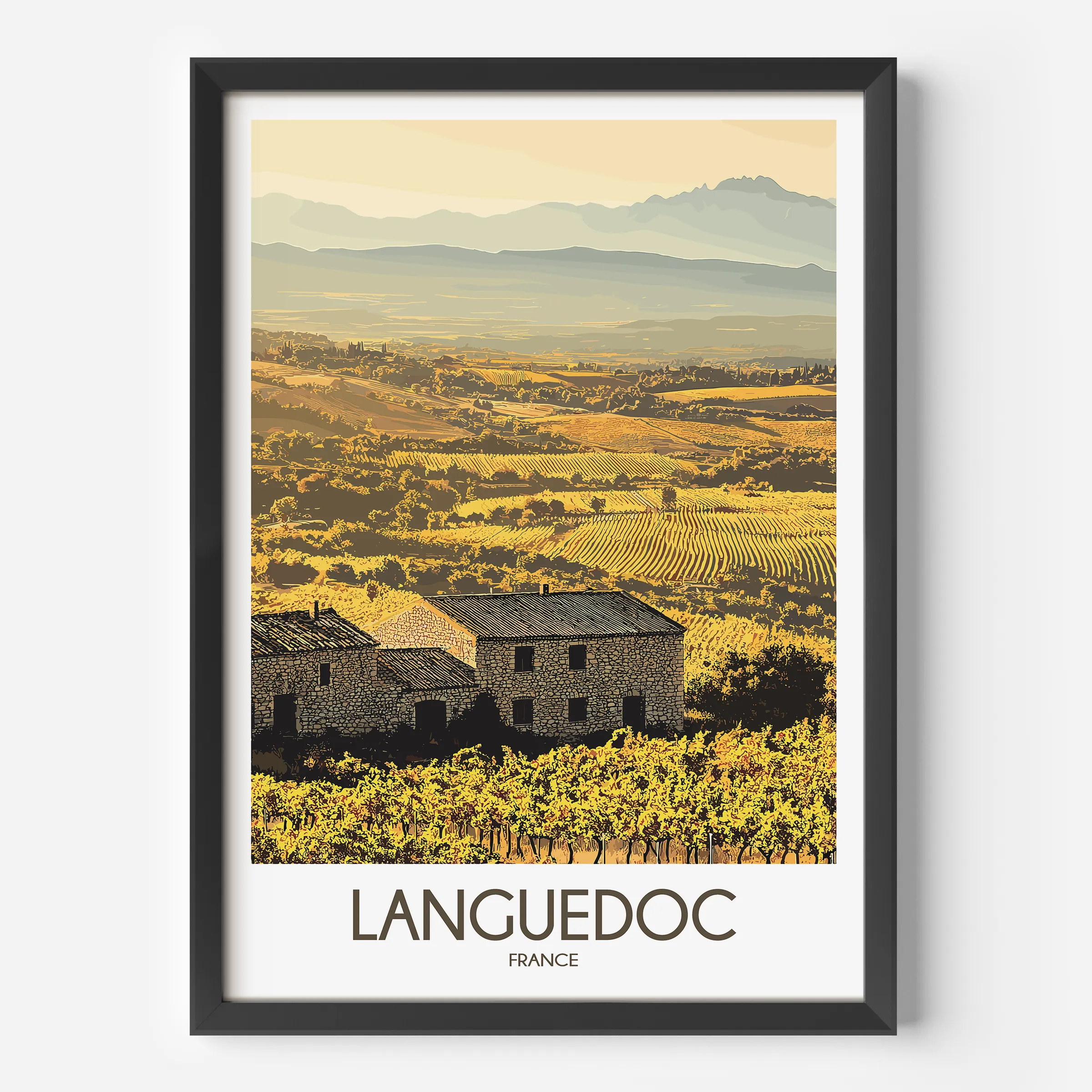Languedoc Retro Travel Illustration