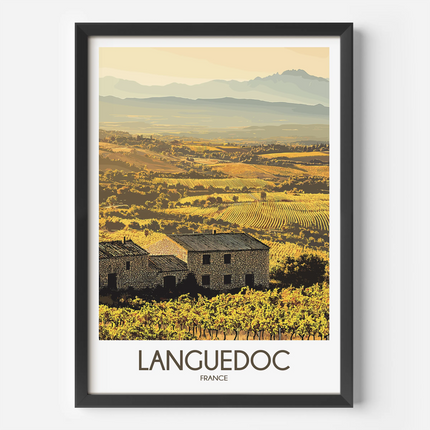 Languedoc Retro Travel Illustration