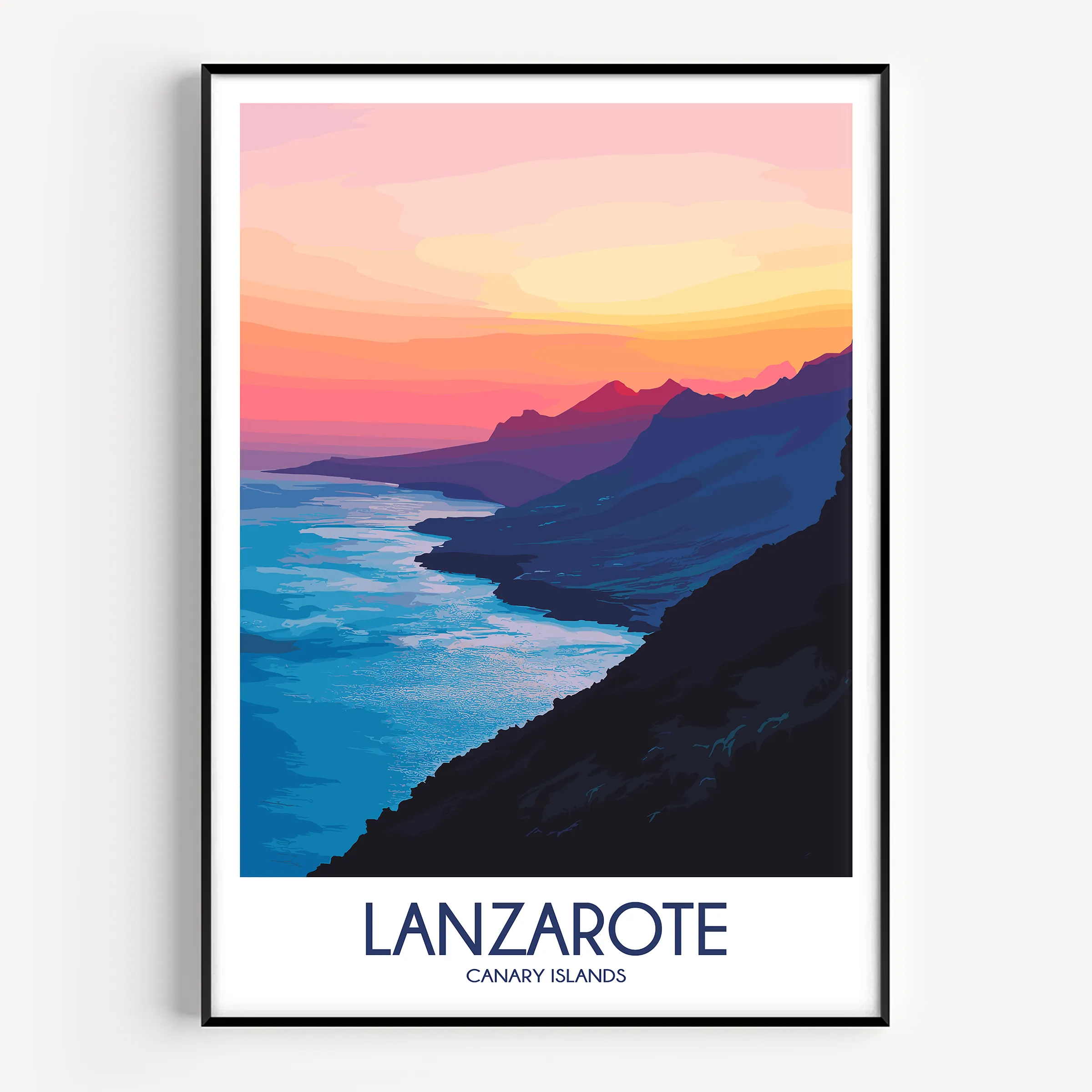 Lanzarote Retro Travel Illustration