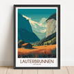 Lauterbrunnen Modern Travel Poster