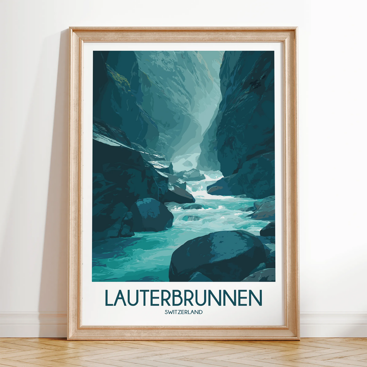 Lauterbrunnen Retro Travel Illustration