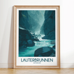 Lauterbrunnen Retro Travel Illustration