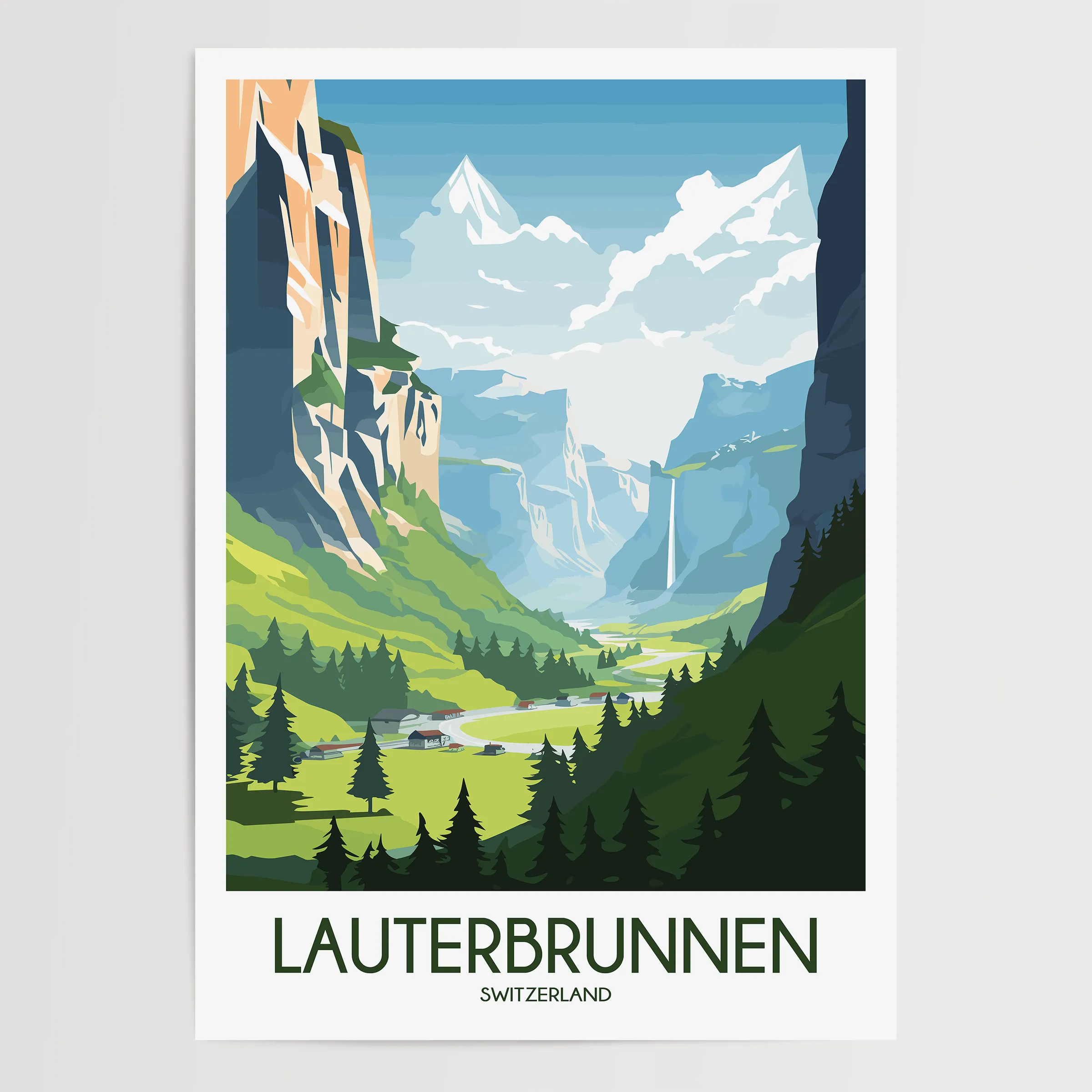 Lauterbrunnen Scenic Landscape Art