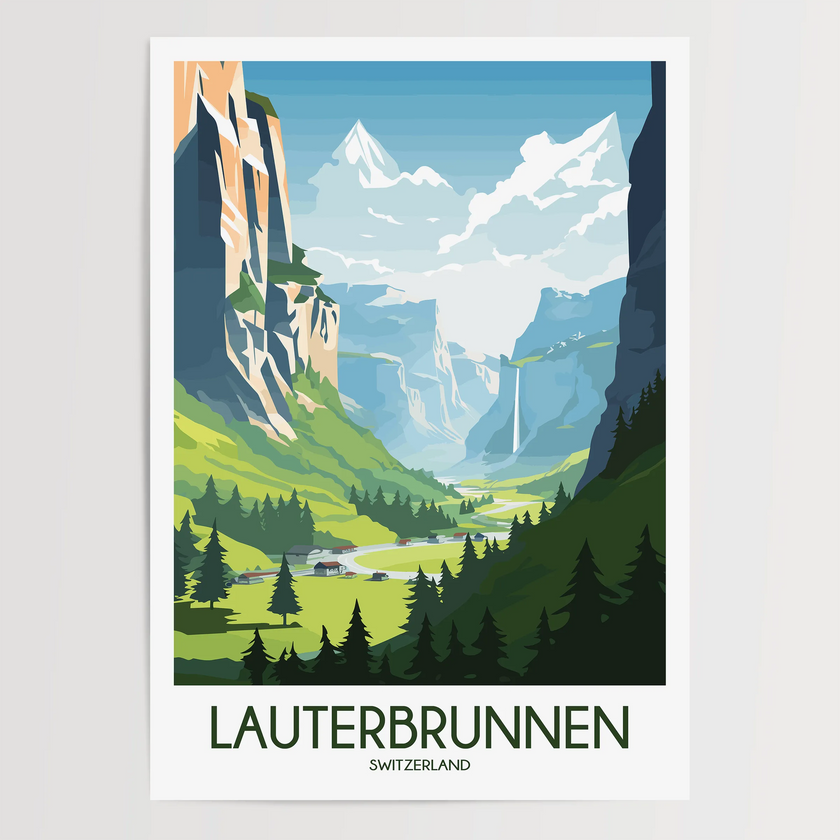 Lauterbrunnen Scenic Landscape Art