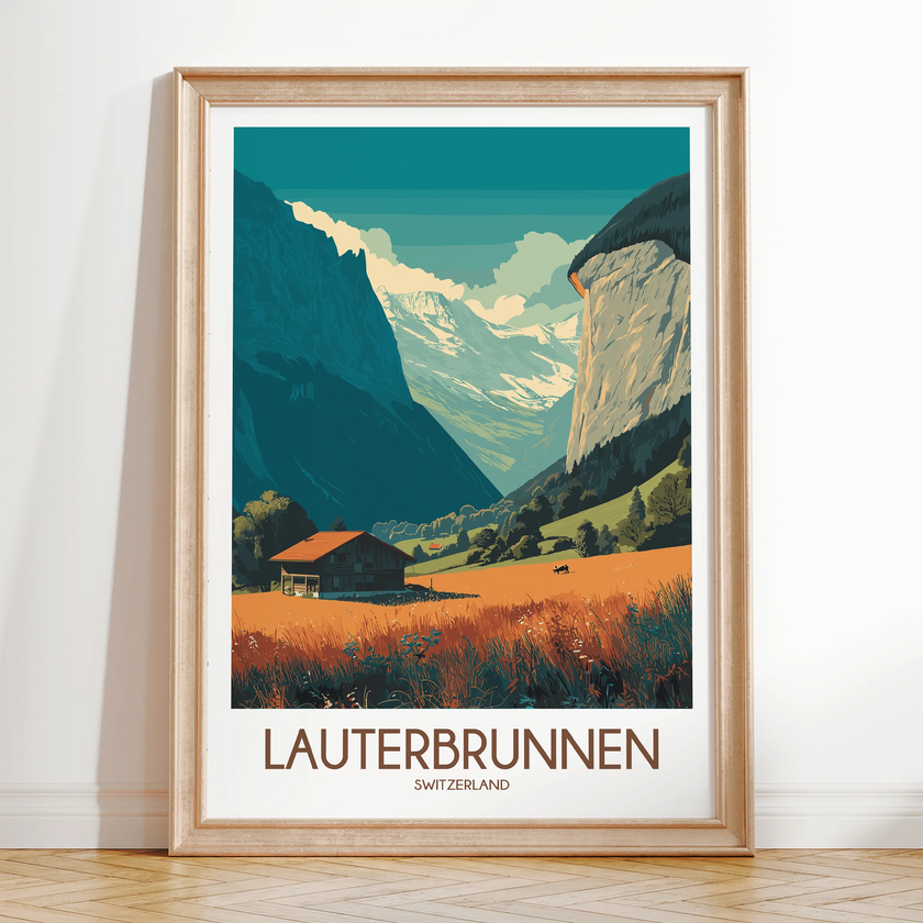 Lauterbrunnen Vintage Style Print