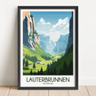 Lauterbrunnen Vintage Style Print
