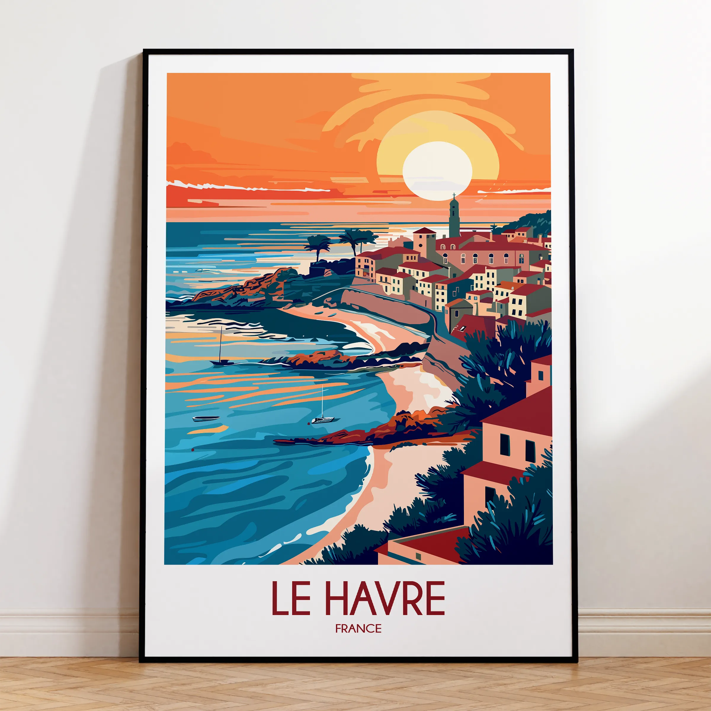 Le Havre Retro Travel Illustration