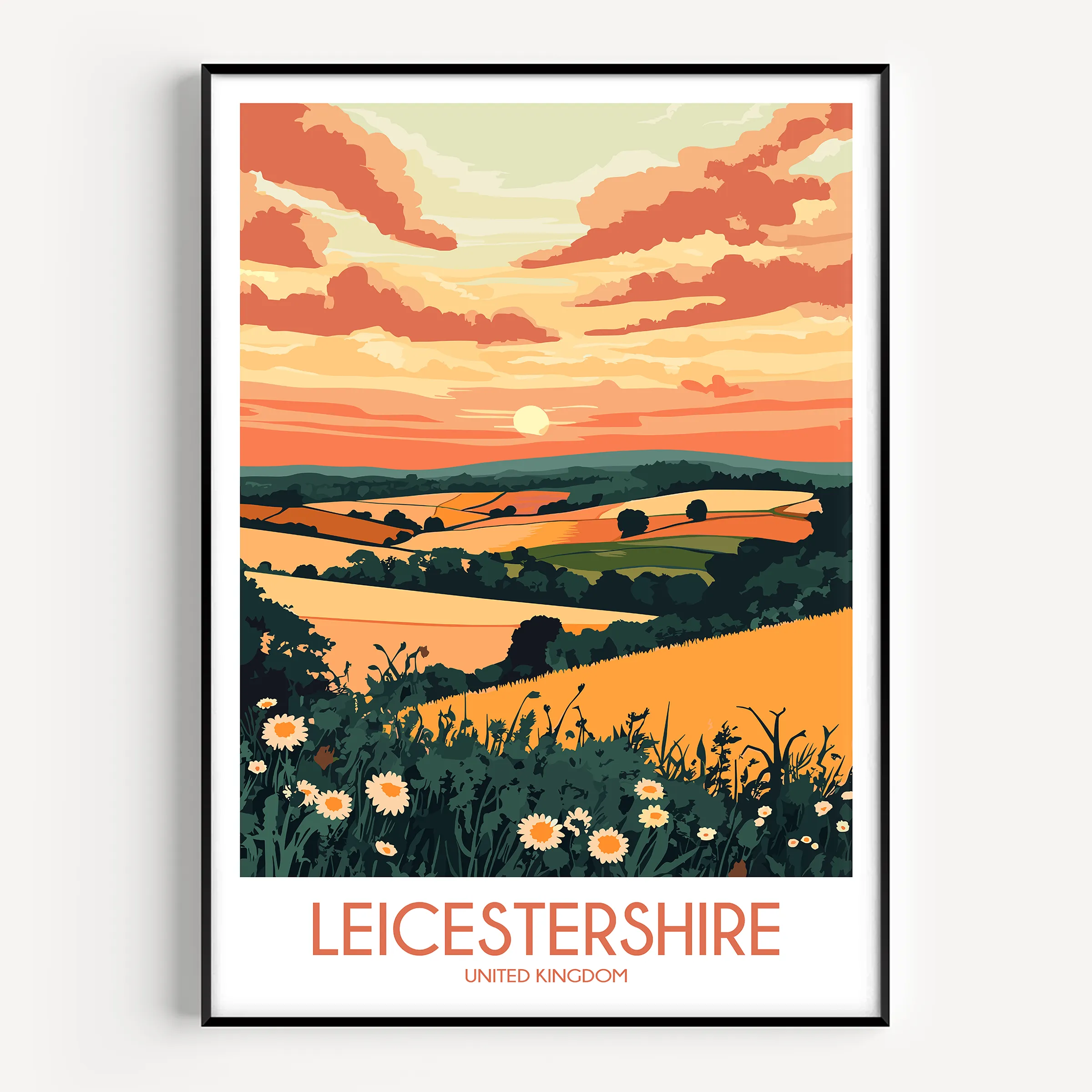 Leicestershire Modern Travel Poster