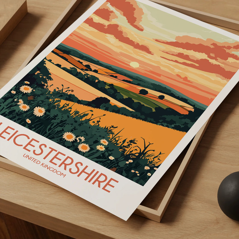 Leicestershire Retro Travel Illustration