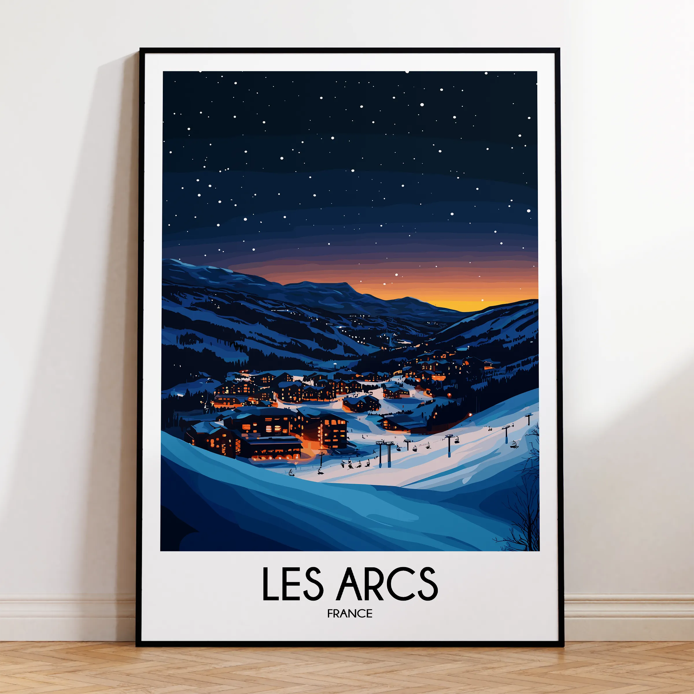 Les Arcs Retro Travel Illustration