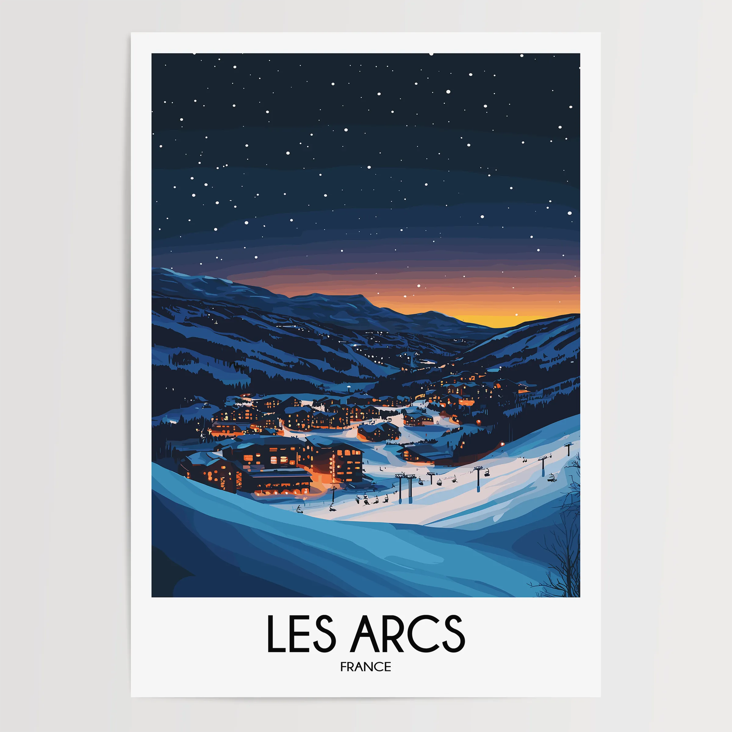 Les Arcs Souvenir Poster Print