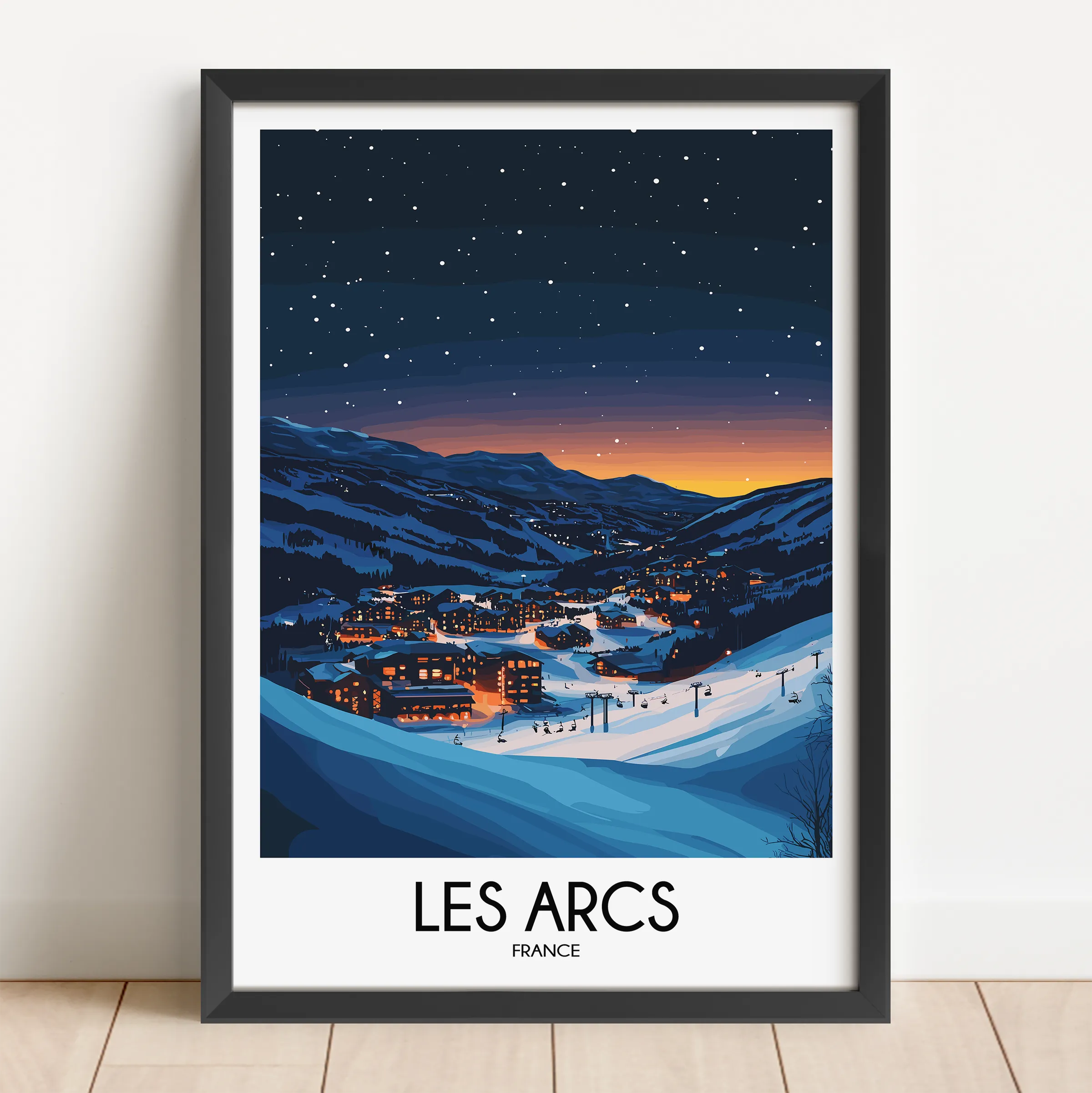 Les Arcs Vintage Style Print