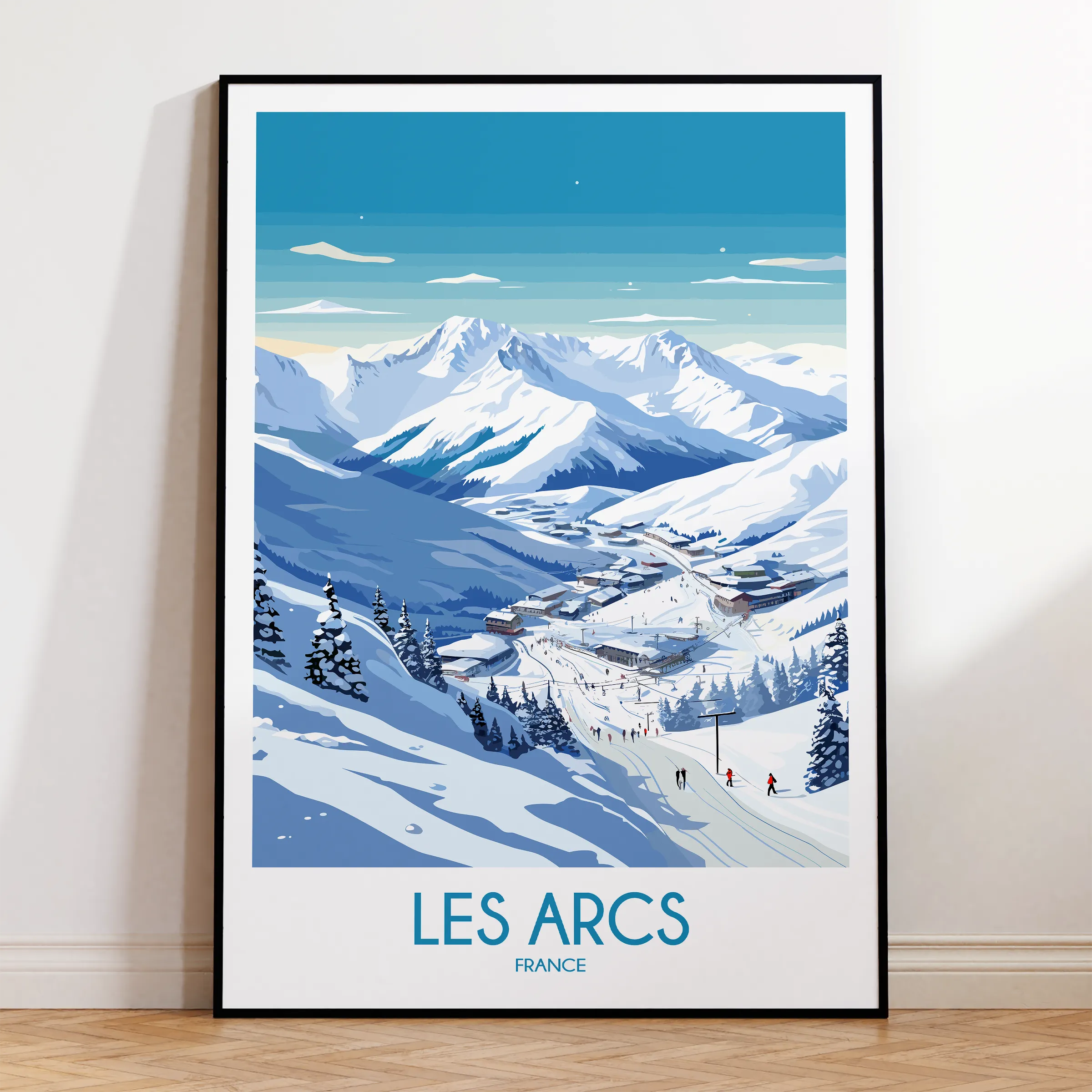 Les Arcs Vintage Style Print