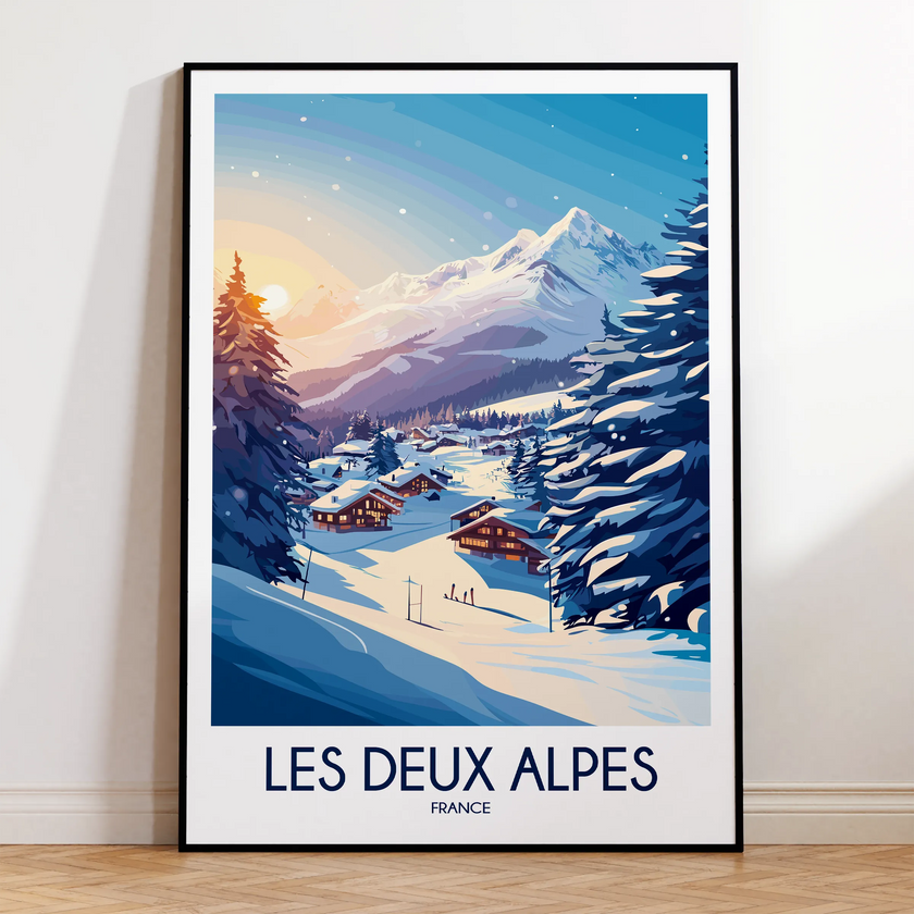 Les Deux Alpes Modern Travel Poster