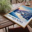Les Deux Alpes Retro Travel Illustration