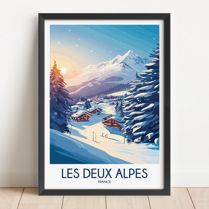 Les Deux Alpes Souvenir Poster Print