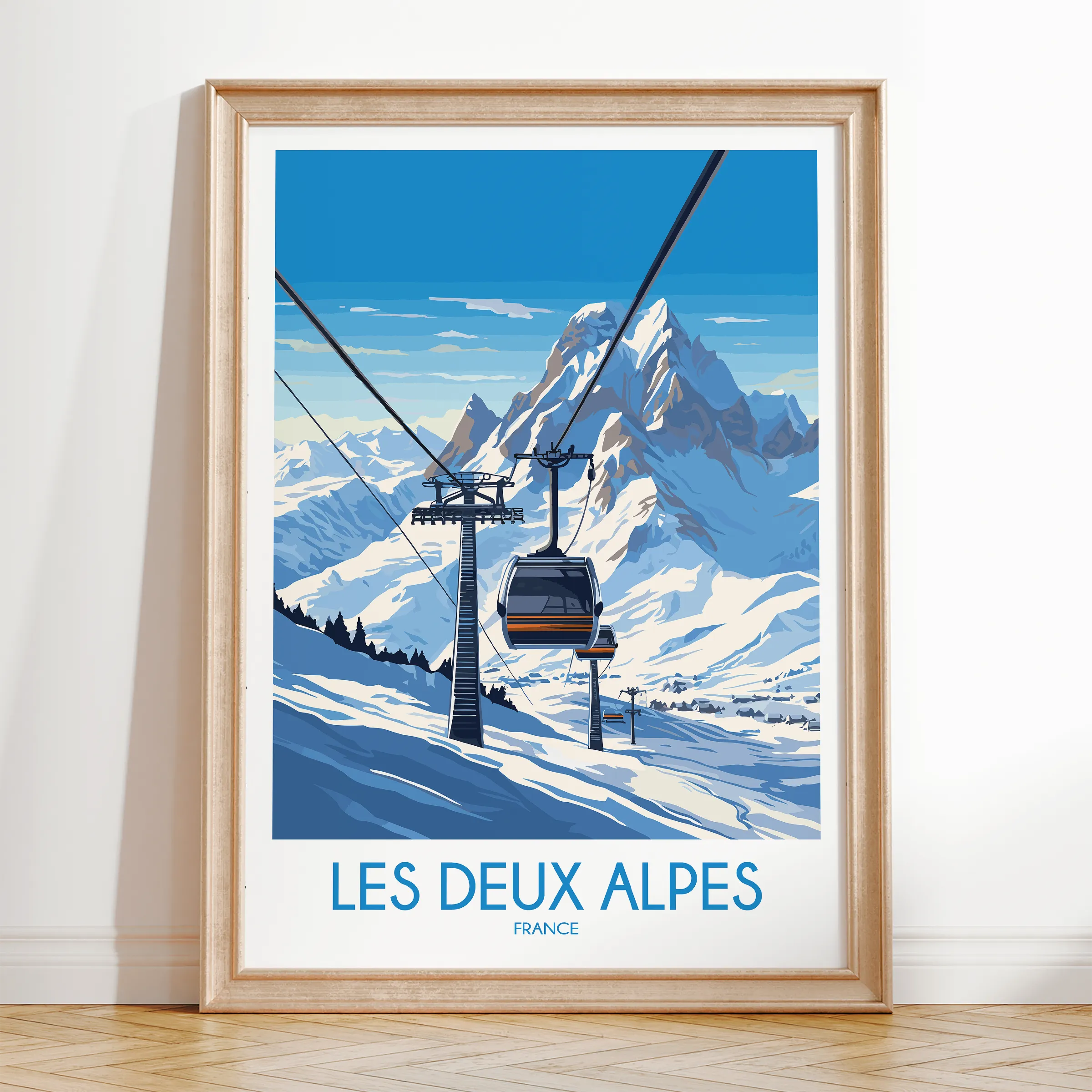 Les Deux Alpes Vintage Style Print