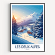 Les Deux Alpes Vintage Style Print