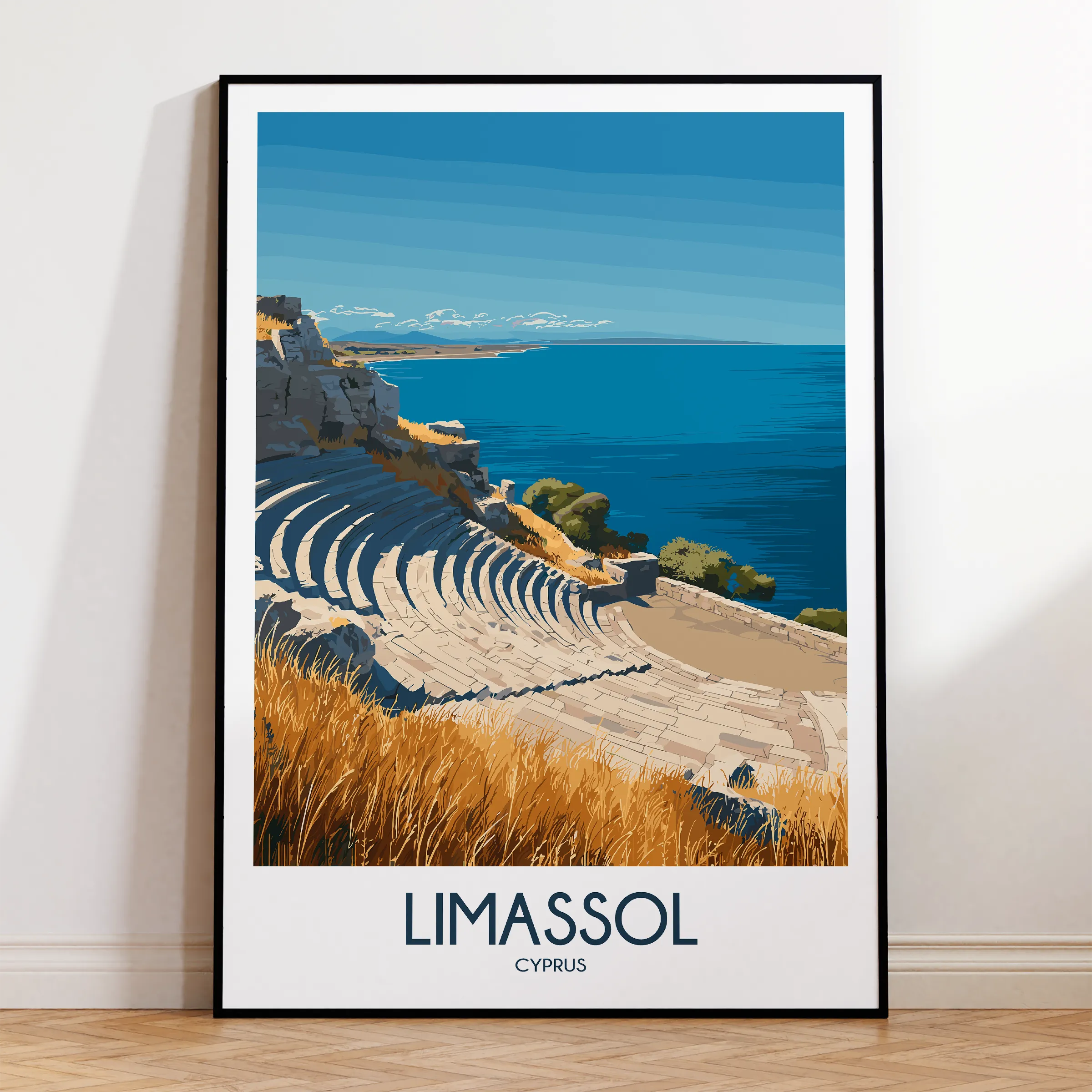 Limassol Retro Travel Illustration