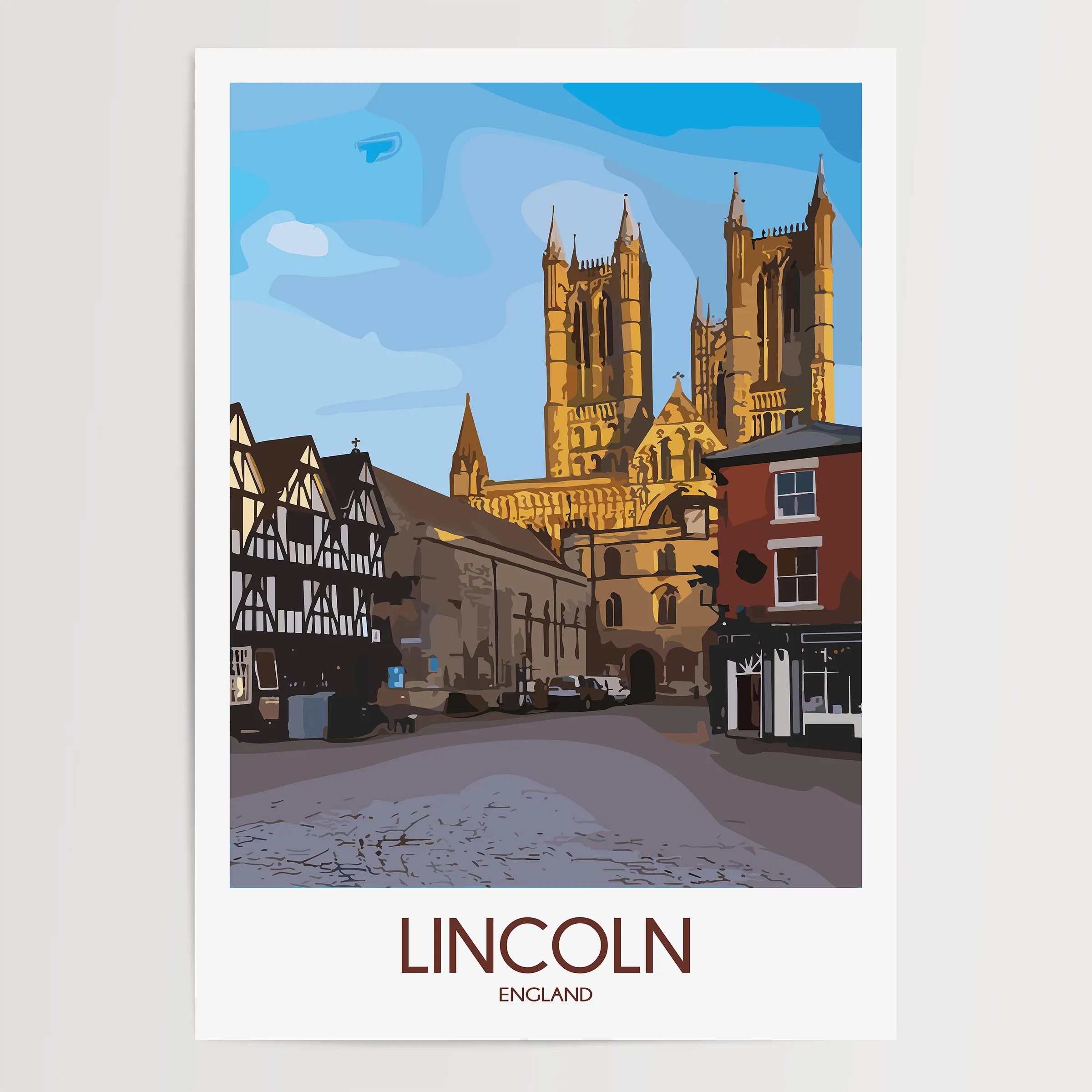 Lincoln Cathedral Modern Travel Poster