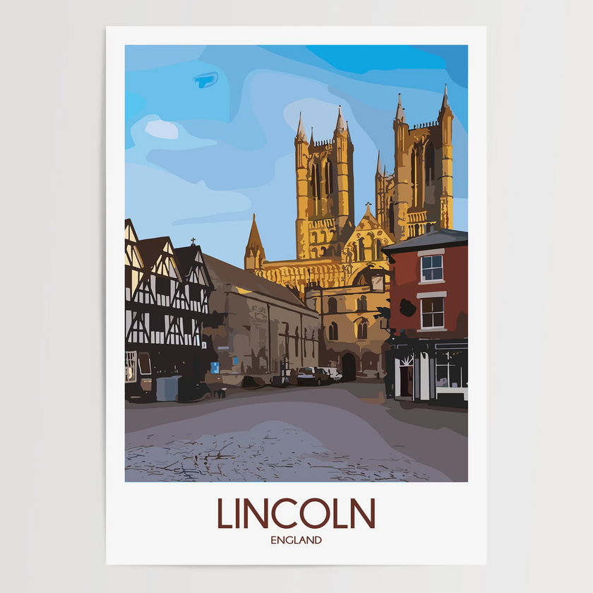 Lincoln Cathedral Modern Travel Poster