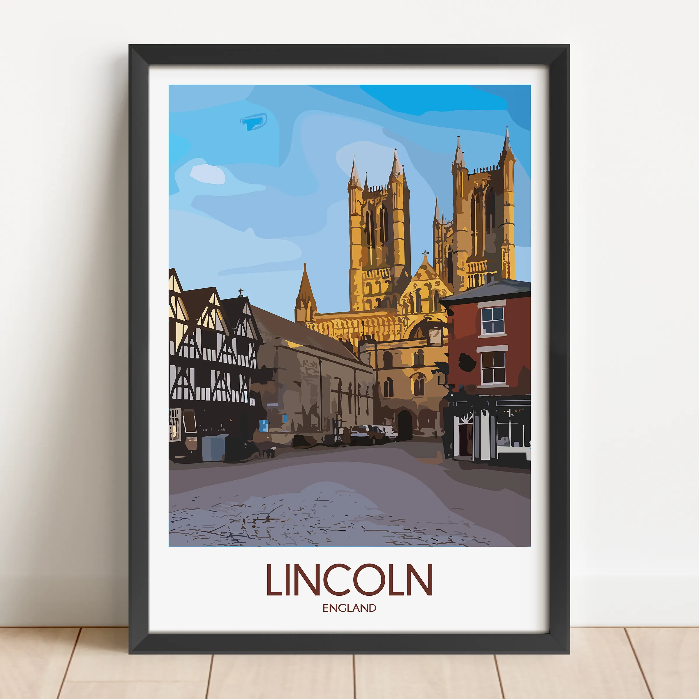Lincoln Cathedral Vintage Style Print