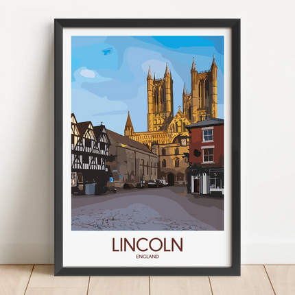 Lincoln Cathedral Vintage Style Print