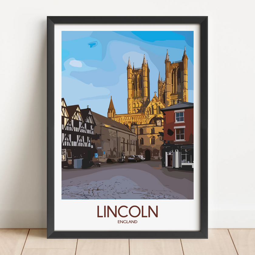 Lincoln Cathedral Vintage Style Print