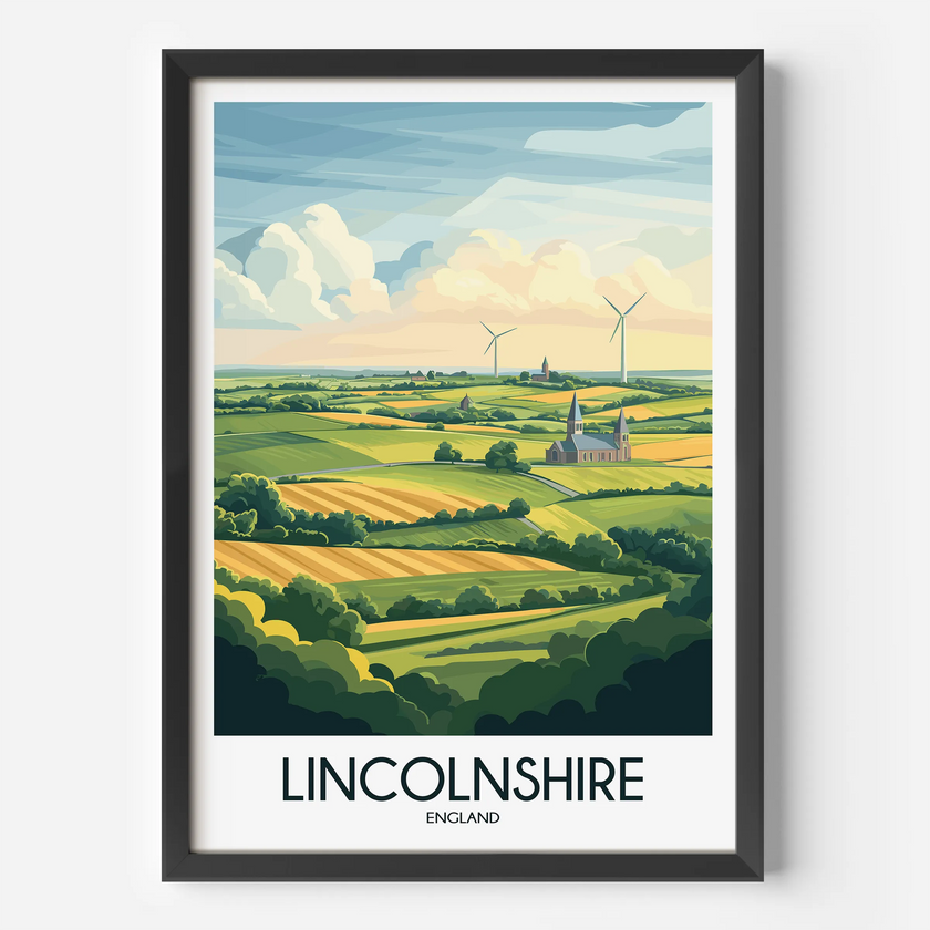 Lincolnshire Modern Travel Poster