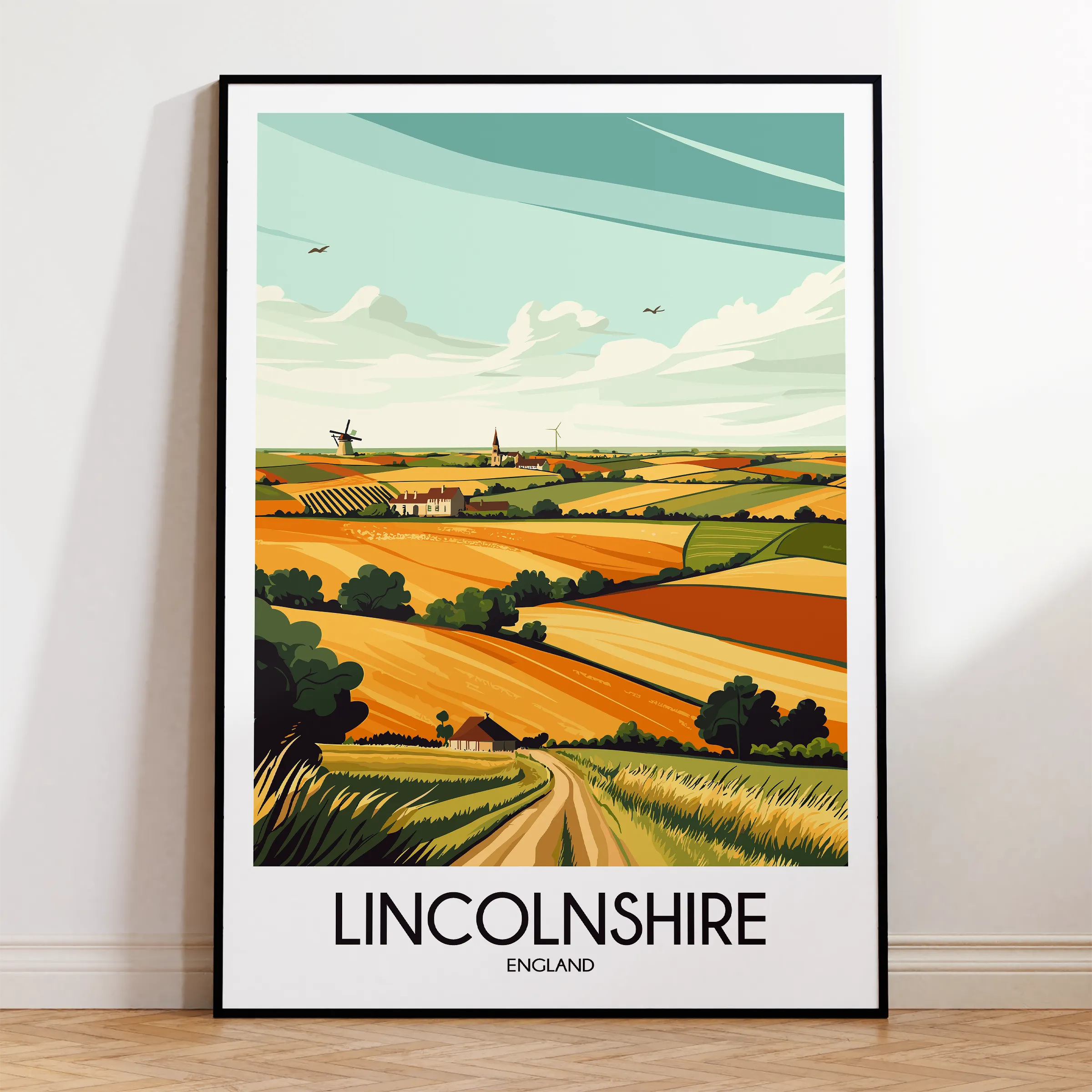 Lincolnshire Modern Travel Poster