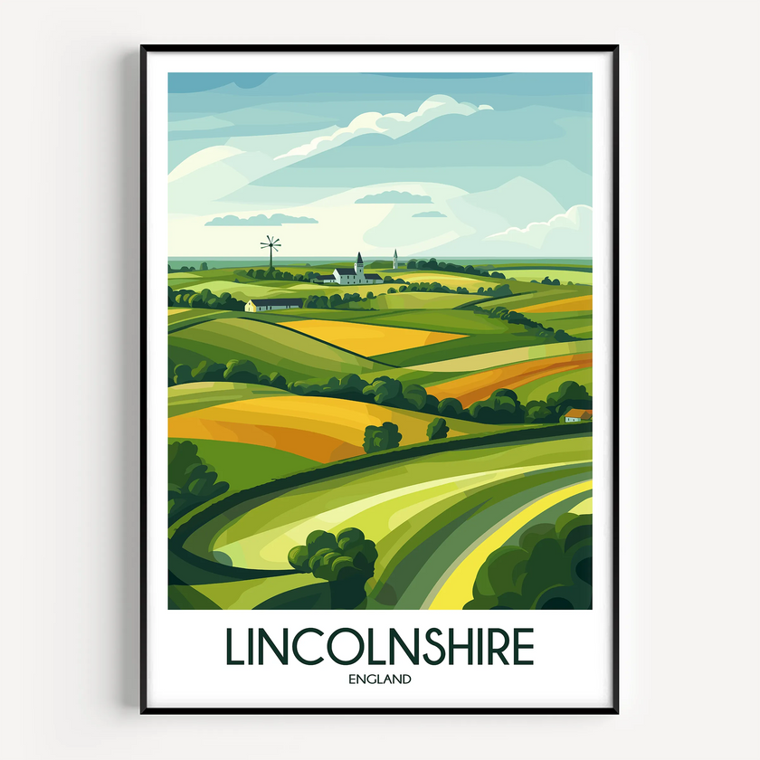 Lincolnshire Retro Travel Illustration